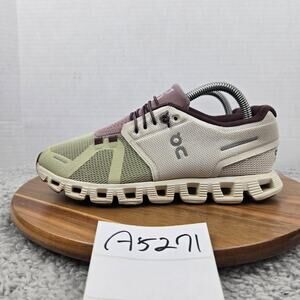 On Womens 7.5 Cloud 5 Ice Haze Green Purple Athletic Daily Gym Running Shoe
